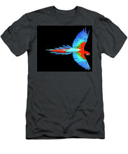 Colorful Parrot In Flight - Men's T-Shirt (Athletic Fit) Men's T-Shirt (Athletic Fit) Pixels Charcoal Small 