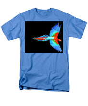 Colorful Parrot In Flight - Men's T-Shirt  (Regular Fit) Men's T-Shirt (Regular Fit) Pixels Carolina Blue Small 