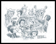 Daddy's Home Comics Original Sketch - Framed Print