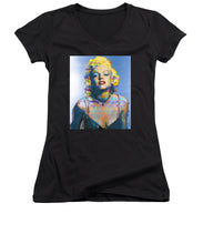 Digital Marilyn Monroe  - Women's V-Neck (Athletic Fit)