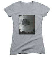 Dirty Silver Sunflower - Women's V-Neck (Athletic Fit)