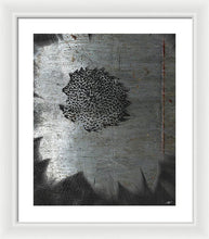 Dirty Silver Sunflower - Framed Print