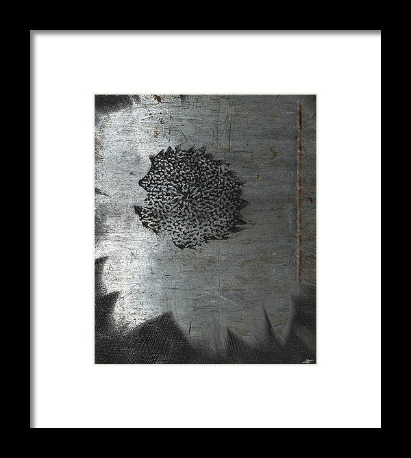 Dirty Silver Sunflower - Framed Print