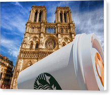 Discarded Coffee Cup Trash Oh Yeah - And Notre Dame - Canvas Print