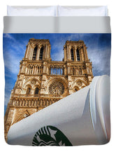 Discarded Coffee Cup Trash Oh Yeah - And Notre Dame - Duvet Cover
