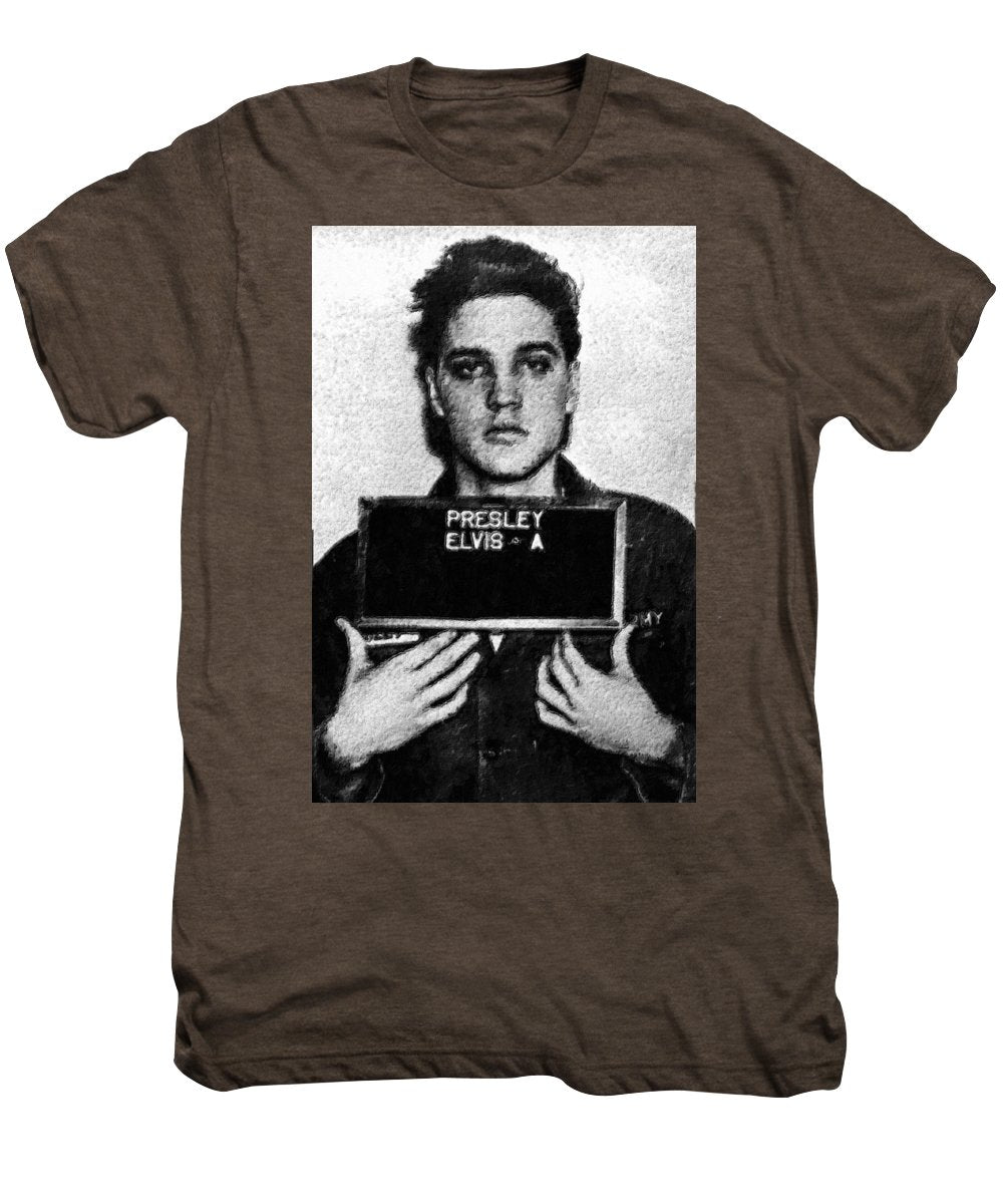 Elvis Presley Mug Shot Acrylic - Men's Premium T-Shirt