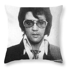 Elvis Presley Mug Shot Vertical - Throw Pillow