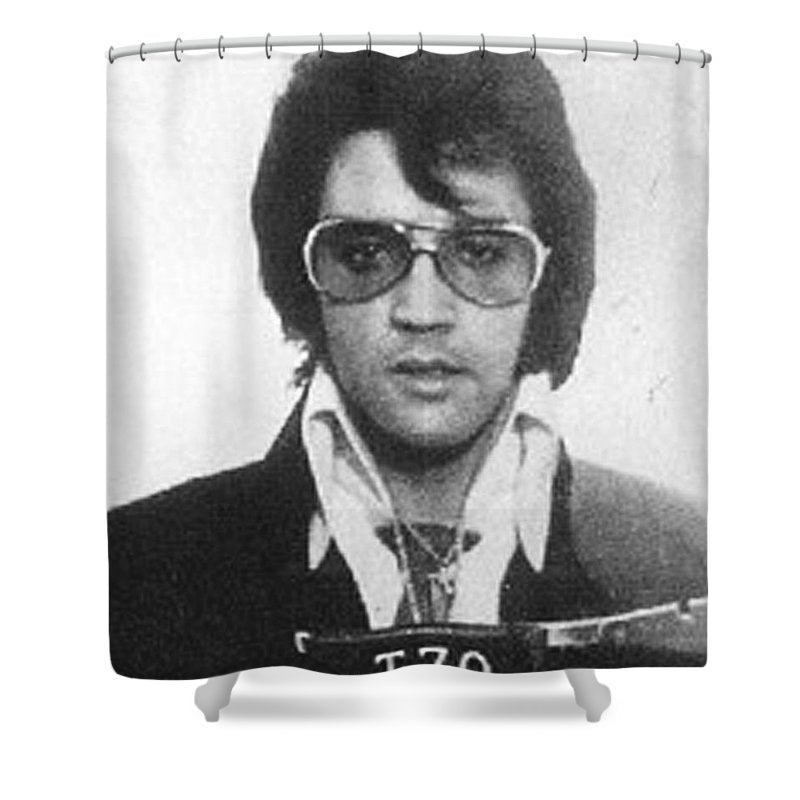 Elvis Presley Mug Shot Vertical - Shower Curtain