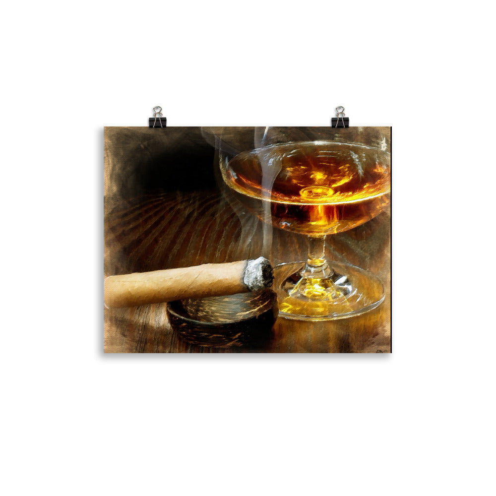 Cigar And Cordial Painting Poster