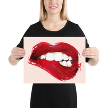 Sexy Lip Bite Mouth Lipstick Poster