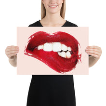 Sexy Lip Bite Mouth Lipstick Poster