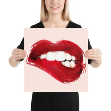 Sexy Lip Bite Mouth Lipstick Poster