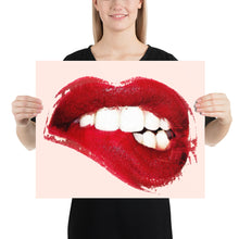 Sexy Lip Bite Mouth Lipstick Poster