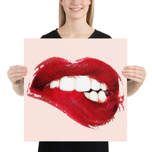 Sexy Lip Bite Mouth Lipstick Poster