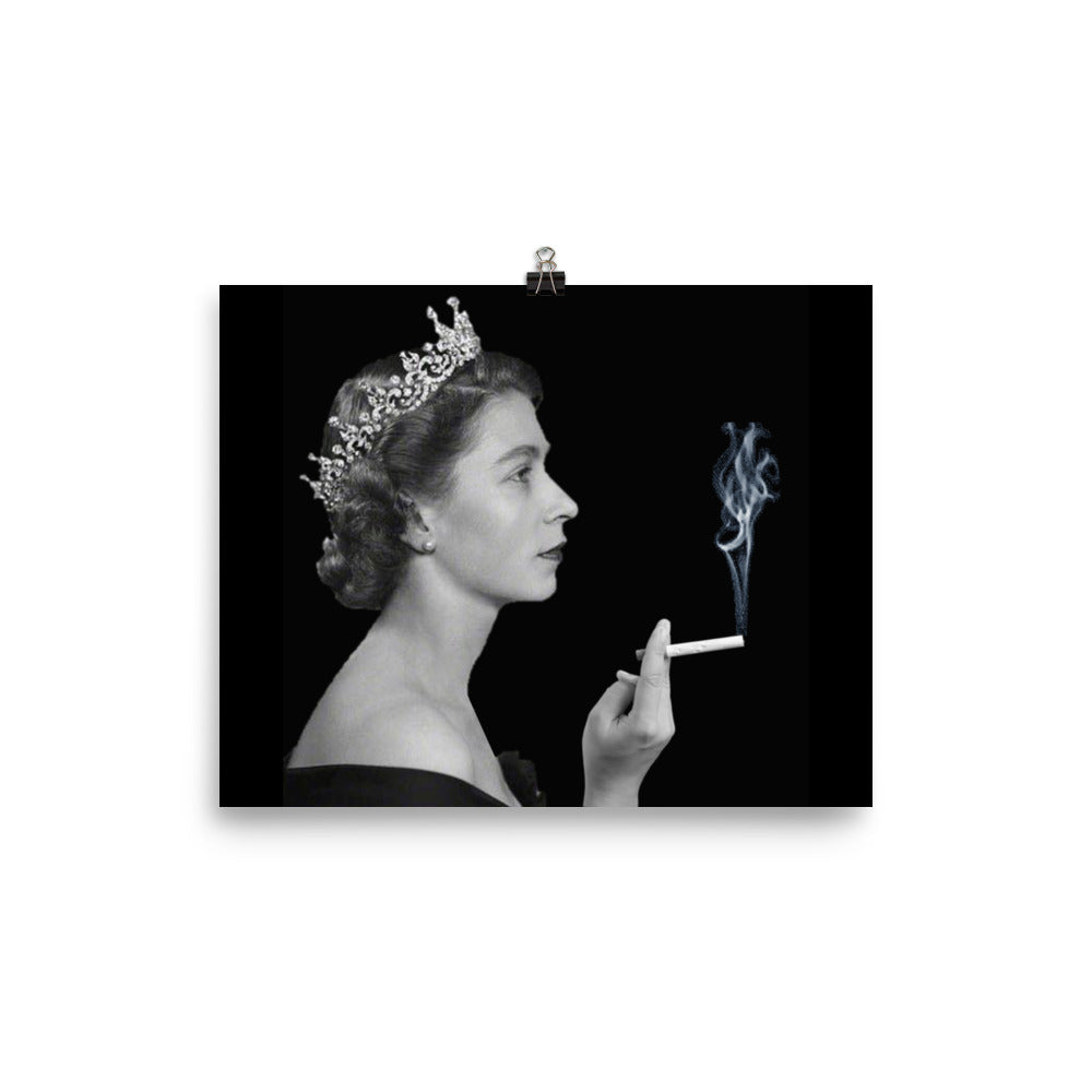Queen Elizabeth Smoking Poster