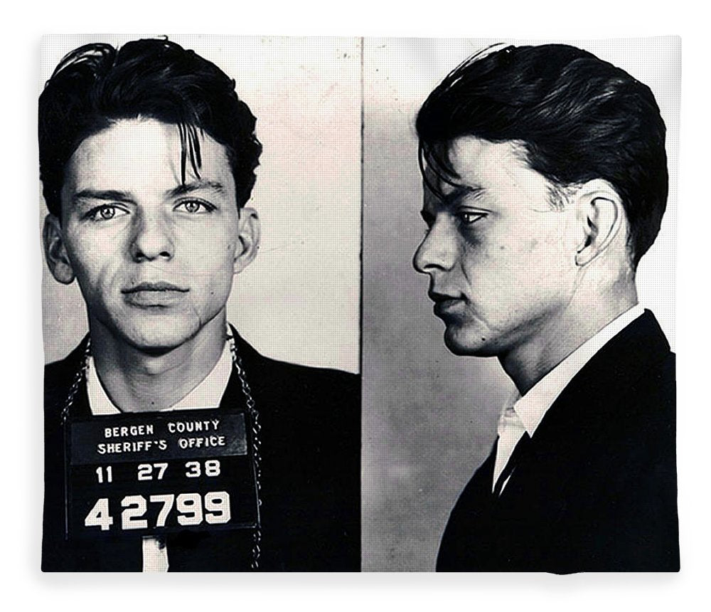 Frank Sinatra Mug Shot Horizontal - Blanket