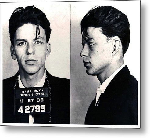 Frank Sinatra Mug Shot Horizontal - Metal Print