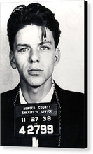 Frank Sinatra Mug Shot Vertical - Canvas Print Canvas Print Pixels 6.625" x 10.000" Black Glossy