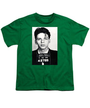 Frank Sinatra Mug Shot Vertical - Youth T-Shirt Youth T-Shirt Pixels Kelly Green Small 