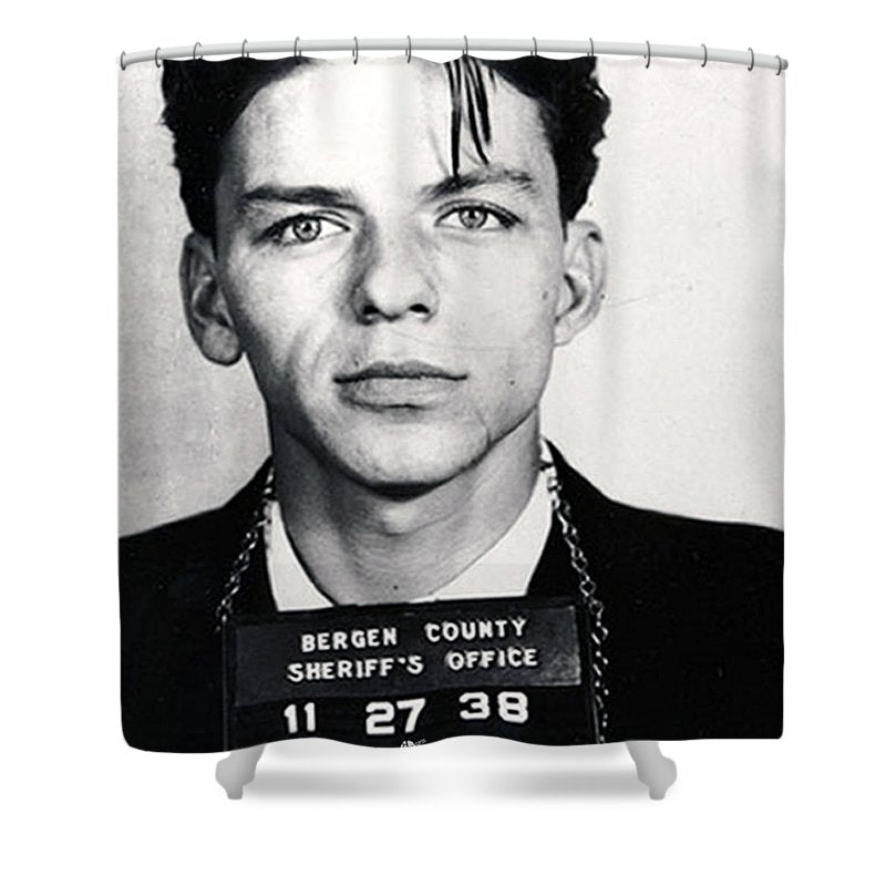 Frank Sinatra Mug Shot Vertical - Shower Curtain Shower Curtain Pixels 71