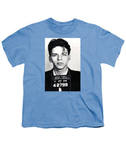 Frank Sinatra Mug Shot Vertical - Youth T-Shirt Youth T-Shirt Pixels Carolina Blue Small 