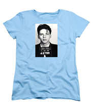 Frank Sinatra Mug Shot Vertical - Women's T-Shirt (Standard Fit) Women's T-Shirt (Standard Fit) Pixels Light Blue Small 