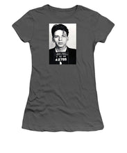 Frank Sinatra Mug Shot Vertical - Women's T-Shirt (Athletic Fit) Women's T-Shirt (Athletic Fit) Pixels Charcoal Small 