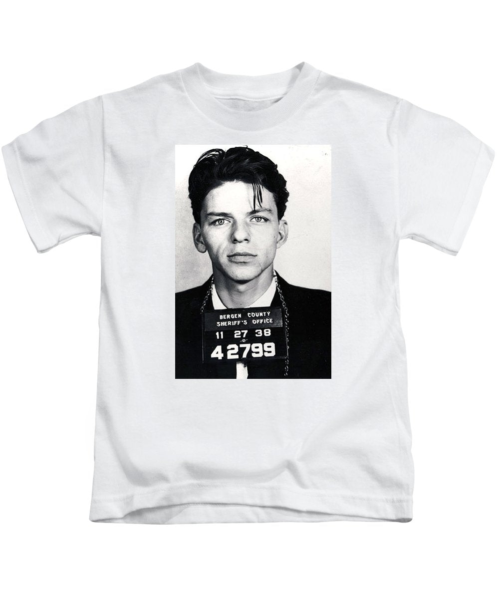 Frank Sinatra Mug Shot Vertical - Kids T-Shirt Kids T-Shirt Pixels White Small 