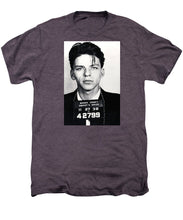 Frank Sinatra Mug Shot Vertical - Men's Premium T-Shirt Men's Premium T-Shirt Pixels Moth Heather Small 