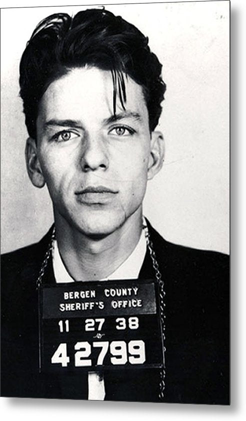 Frank Sinatra Mug Shot Vertical - Metal Print Metal Print Pixels 6.625