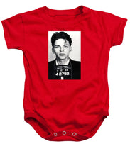 Frank Sinatra Mug Shot Vertical - Baby Onesie Baby Onesie Pixels Red Small 
