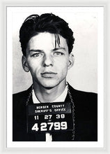 Frank Sinatra Mug Shot Vertical - Framed Print Framed Print Pixels 26.625" x 40.000" White White