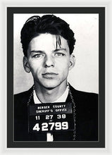 Frank Sinatra Mug Shot Vertical - Framed Print Framed Print Pixels 24.000" x 36.000" White Black
