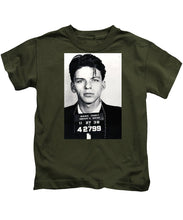 Frank Sinatra Mug Shot Vertical - Kids T-Shirt Kids T-Shirt Pixels Military Green Small 