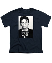 Frank Sinatra Mug Shot Vertical - Youth T-Shirt Youth T-Shirt Pixels Navy Small 