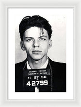 Frank Sinatra Mug Shot Vertical - Framed Print Framed Print Pixels 13.375" x 20.000" White White