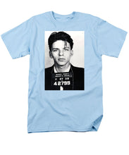 Frank Sinatra Mug Shot Vertical - Men's T-Shirt  (Regular Fit) Men's T-Shirt (Regular Fit) Pixels Light Blue Small 