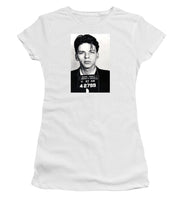 Frank Sinatra Mug Shot Vertical - Women's T-Shirt (Athletic Fit) Women's T-Shirt (Athletic Fit) Pixels White Small 