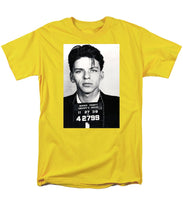 Frank Sinatra Mug Shot Vertical - Men's T-Shirt  (Regular Fit) Men's T-Shirt (Regular Fit) Pixels Yellow Small 