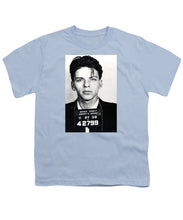 Frank Sinatra Mug Shot Vertical - Youth T-Shirt Youth T-Shirt Pixels Light Blue Small 