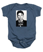 Frank Sinatra Mug Shot Vertical - Baby Onesie Baby Onesie Pixels Indigo Small 