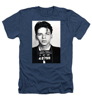 Frank Sinatra Mug Shot Vertical - Heathers T-Shirt Heathers T-Shirt Pixels Navy Small 