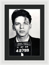 Frank Sinatra Mug Shot Vertical - Framed Print Framed Print Pixels 13.375" x 20.000" White Black