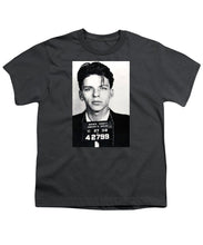 Frank Sinatra Mug Shot Vertical - Youth T-Shirt Youth T-Shirt Pixels Charcoal Small 