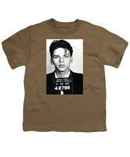 Frank Sinatra Mug Shot Vertical - Youth T-Shirt Youth T-Shirt Pixels Safari Green Small 