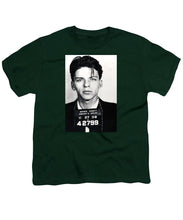 Frank Sinatra Mug Shot Vertical - Youth T-Shirt Youth T-Shirt Pixels Hunter Green Small 