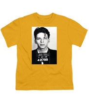 Frank Sinatra Mug Shot Vertical - Youth T-Shirt Youth T-Shirt Pixels Gold Small 