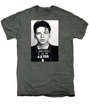 Frank Sinatra Mug Shot Vertical - Men's Premium T-Shirt Men's Premium T-Shirt Pixels Platinum Heather Small 