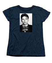 Frank Sinatra Mug Shot Vertical - Women's T-Shirt (Standard Fit) Women's T-Shirt (Standard Fit) Pixels Navy Small 