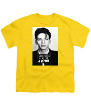 Frank Sinatra Mug Shot Vertical - Youth T-Shirt Youth T-Shirt Pixels Yellow Small 